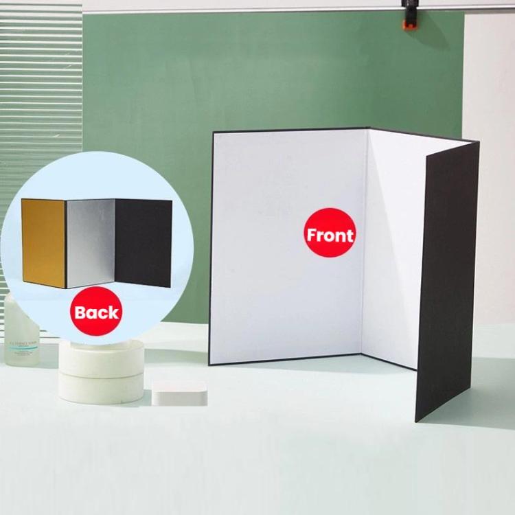 Accesorios de fotografía plegables en cartulina con reflector, A3 One Side All White, A3 One Side All Black, A3 One Side All Gold, A4 One Side All White, A4 One Side All Silver, A4 One Side All Gold