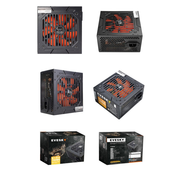 Fuente de alimentación para computadora EVESKY 700WS ATX 12V con ventilador de 12 cm, 700WS