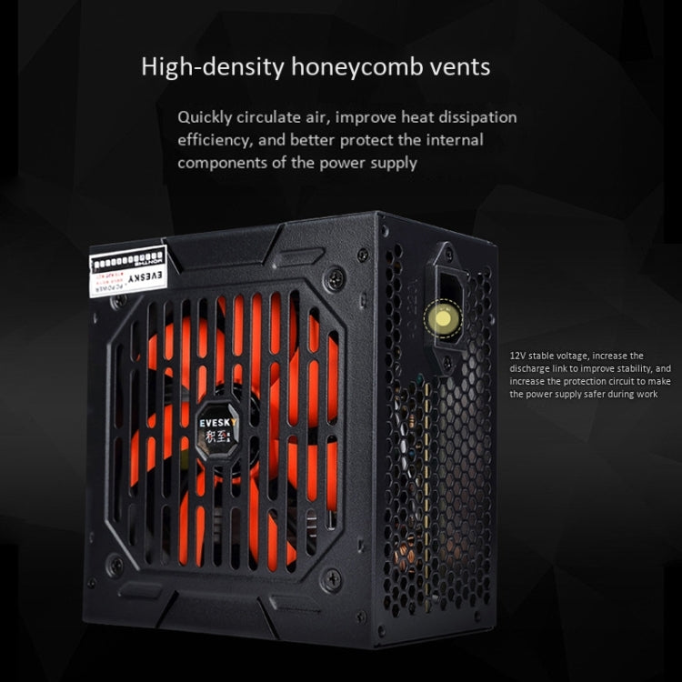 Fuente de alimentación para computadora EVESKY 700WS ATX 12V con ventilador de 12 cm, 700WS