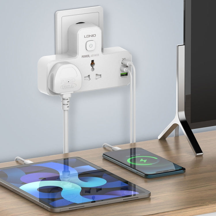 LDNIO SC2311 20W PD+QC 3.0 Zócalo de carga rápida multifuncional para el hogar con función de luz nocturna, especificaciones:, EU Plug, UK Plug, US Plug