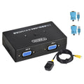 FJGEAR FJ-201UK Conmutador KVM 2 en 1 salida con controlador de escritorio con cable, FJ-201UK
