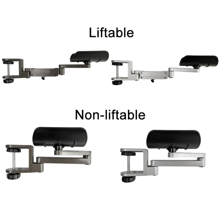Soporte de brazo de muñequera de escritorio de computadora de aleación de aluminio, Liftable Gray, Liftable Silver, Non-liftable Gray, Non-liftable Silver