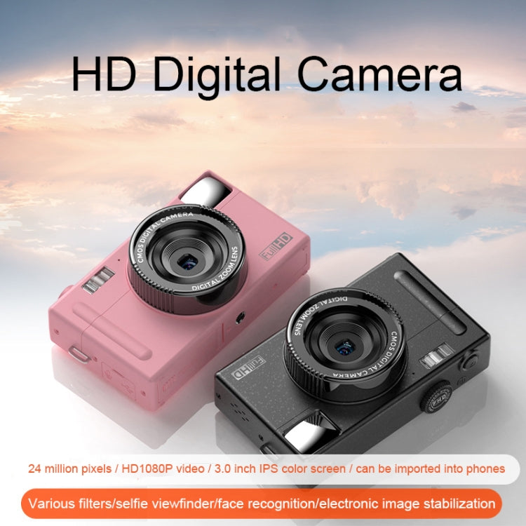 R1 48 millones de píxeles HD Cámara digital para niños con pantalla IPS de 3,0 pulgadas, especificaciones:, Black, Pink, Black+Card Reader, Pink+Card Reader