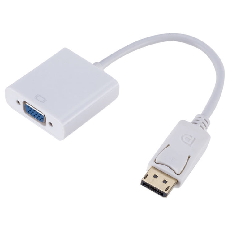 Adaptador cuadrado de cable adaptador DP a VGA, longitud del cable: 15 cm, DP to VGA White, DP to VGA Black
