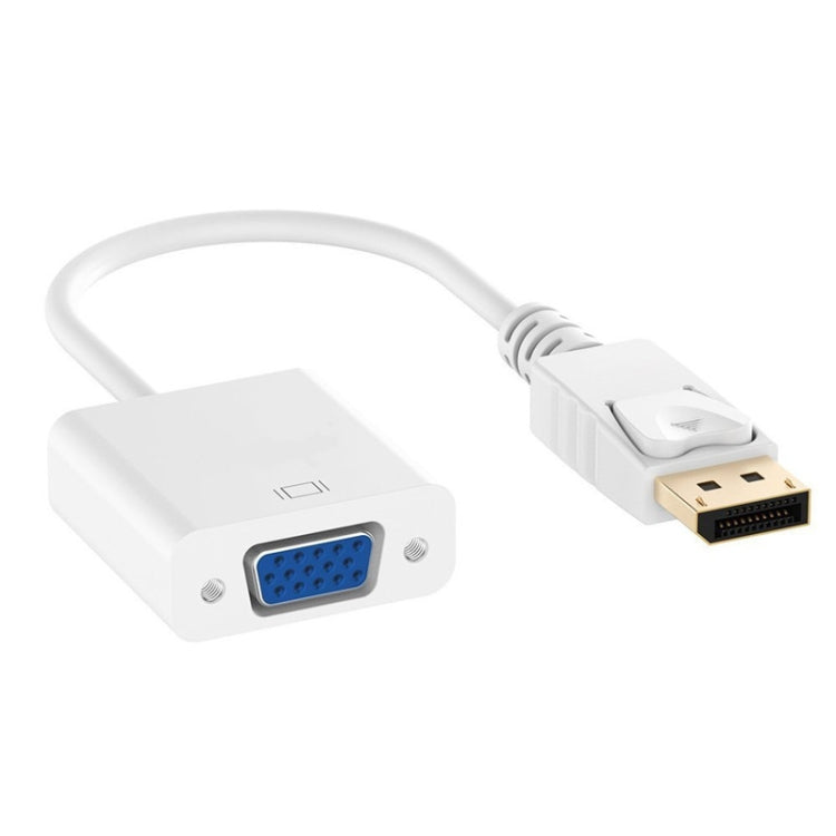 Adaptador cuadrado de cable adaptador DP a VGA, longitud del cable: 15 cm, DP to VGA White, DP to VGA Black
