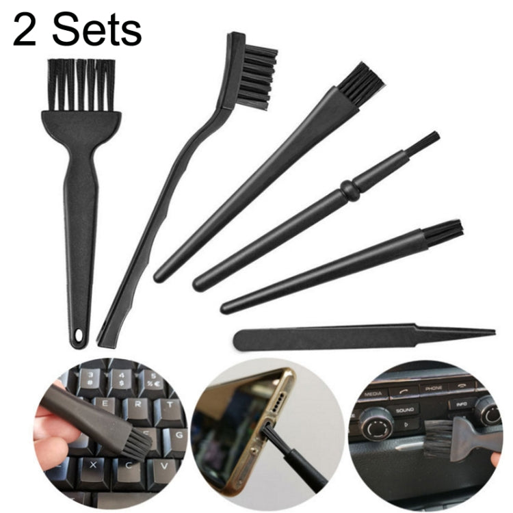 2 juegos de cepillo antiestático, mango portátil, kit de cepillo de teclado limpio, 5 In 1