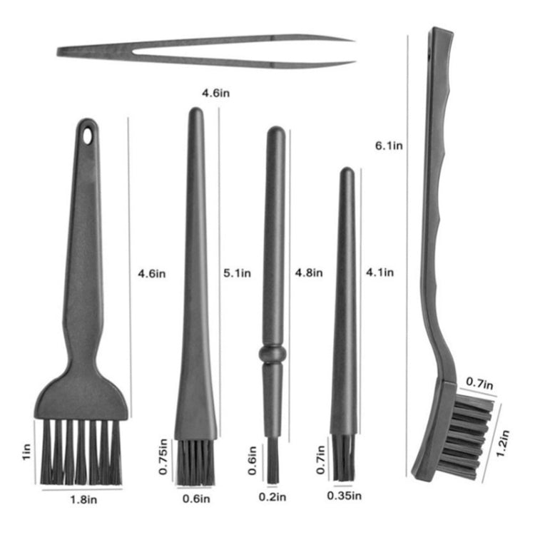 2 juegos de cepillo antiestático, mango portátil, kit de cepillo de teclado limpio, 5 In 1