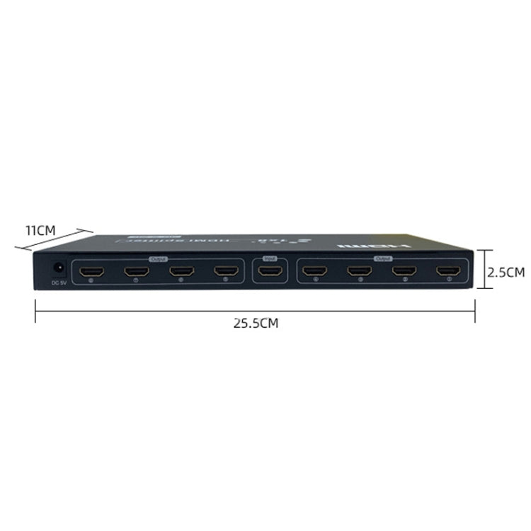 FJGEAR SM4K108 Divisor HDMI de 8 puertos Divisor de audio y video 4K HD, SM4K108