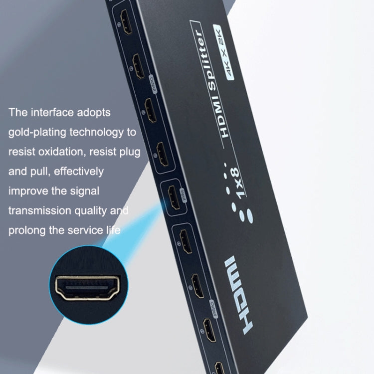 FJGEAR SM4K108 Divisor HDMI de 8 puertos Divisor de audio y video 4K HD, SM4K108