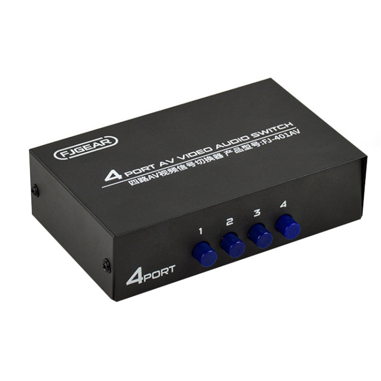 FJGEAR FJ-401AV Lotus Head Interface Conmutador de audio y video AV de 4 vías, FJ-401AV