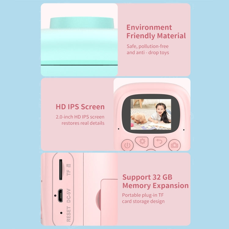 Cámara digital para niños con dibujos animados A18 HD imprimible con lente giratoria, especificaciones:, Pink, Pink+16G, Pink+32G, Blue, Blue+16G, Blue+32G