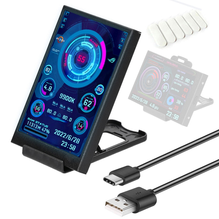 3.5 Pulgadas IPS Ver todo Monitor de computadora USB Chasis Vice Pantalla, Set 1 (Black), Set 1 (White), Set 2 (Black), Set 2 (White), Set 3 (Black), Set 3 (White)