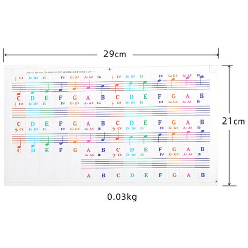 5PCS Niños Teclado de piano Pegatinas de color Accesorios para instrumentos musicales, QT-005, QT-005-A, QT-0302