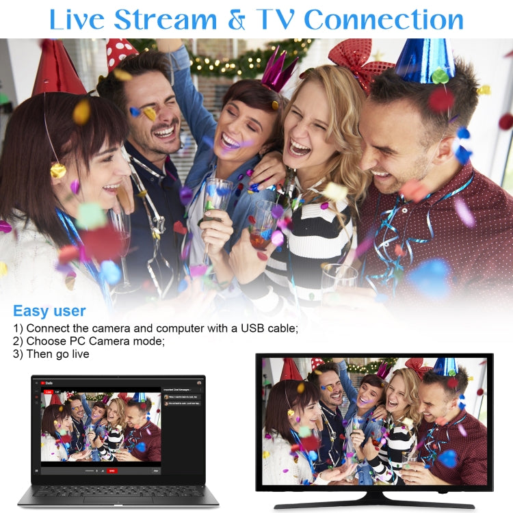 Cámara de video digital 4K con zoom 18X KOMERY AF2 5600PX, Black, With Fill Light + Wide Angle Lens, With Hood + Microphone + Wide-angle Lens, With Stabilizers Kit