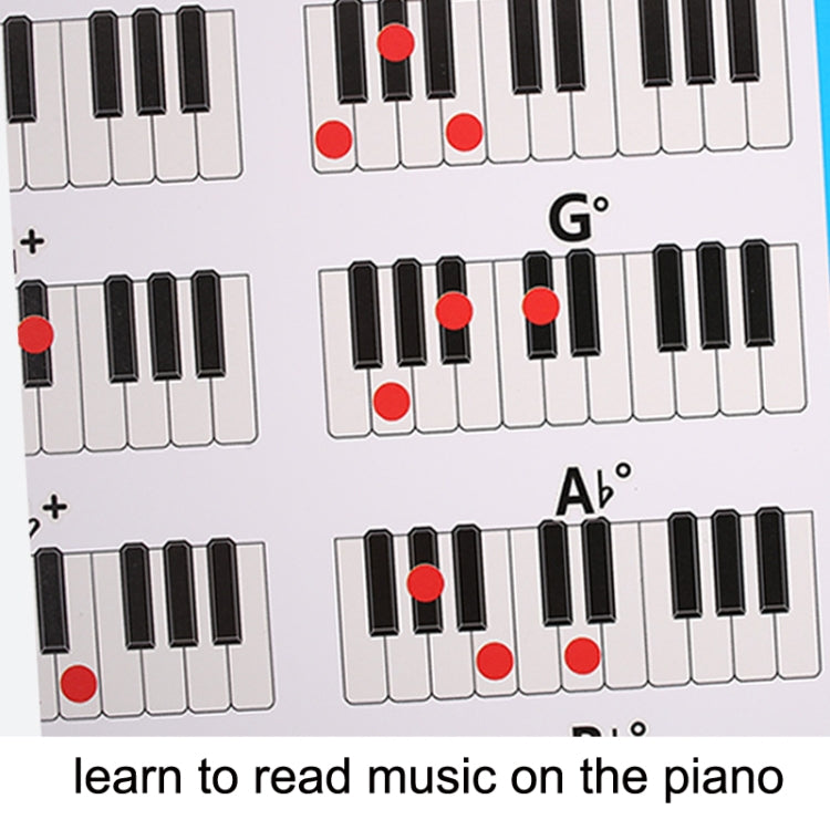 Personal Piano Acorde Práctica Imagen Papel recubierto 88 Teclas Tabla de digitación de piano para principiantes, Tamaño:, Small, Large