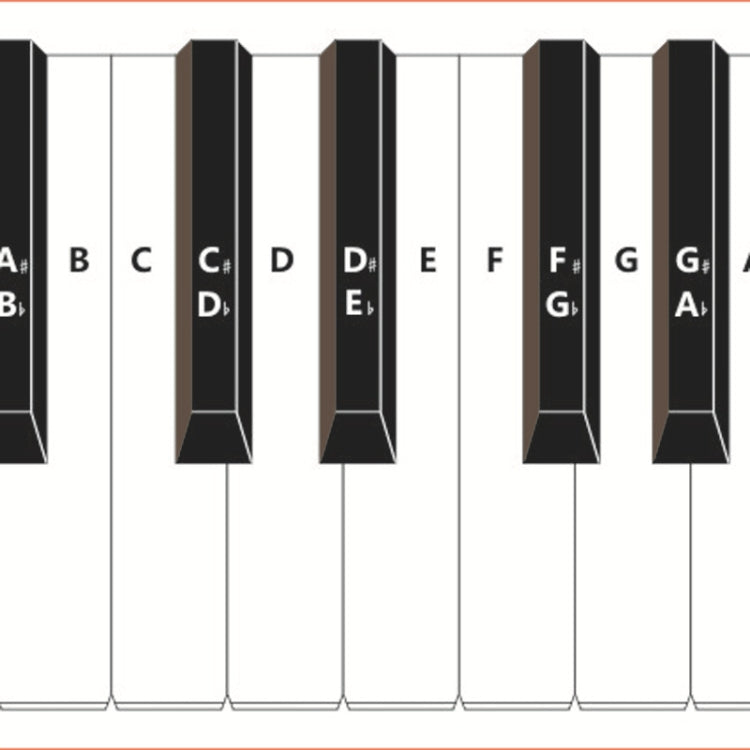 Tabla de comparación de papel de práctica de piano de teclado de 88 teclas Tabla de comparación de práctica de digitación, White
