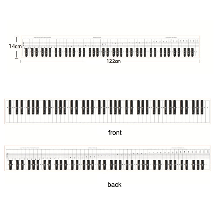 Tabla de comparación de papel de práctica de piano de teclado de 88 teclas Tabla de comparación de práctica de digitación, White