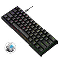 LEAVEN K620 61 teclas Hot Plug-in Glowing Game Teclado mecánico con cable, longitud del cable: 1,8 m, Black Green Shaft, White Green Shaft, Blue Green Shaft, Pink Green Shaft, White Black Red Shaft, Black White Green Shaft, White Black Green Shaft     ...