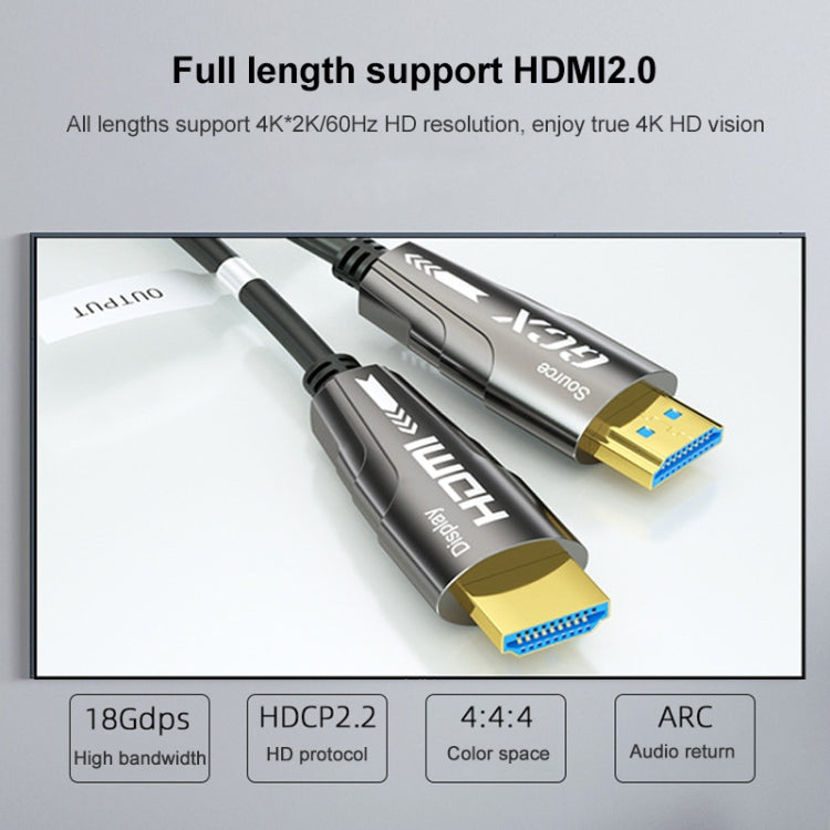 Cable óptico activo HDMI 2.0 macho a HDMI 2.0 macho 4K HD, longitud del cable:, 1.8m(Grey), 3m(Grey), 5m(Grey), 8m(Grey), 10m(Grey), 15m(Grey), 20m(Grey), 25m(Grey), 30m(Grey), 35m(Grey), 40m(Grey), 45m(Grey), 50m(Grey), 60m(Grey), 70m(Grey), 80m(Grey)...