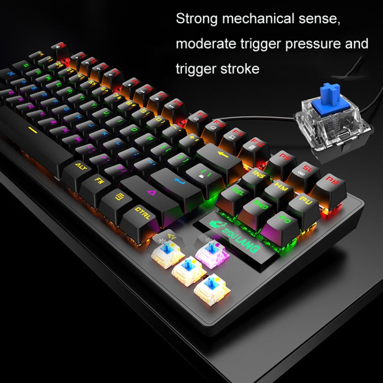 ZIYOULANG K2 87 Keys Office Laptop Punk Glowing Mechanical Wired Keyboard, Longitud del cable: 1,5 m, K2 Black, K2 White, K2 Pink, K2 Blue