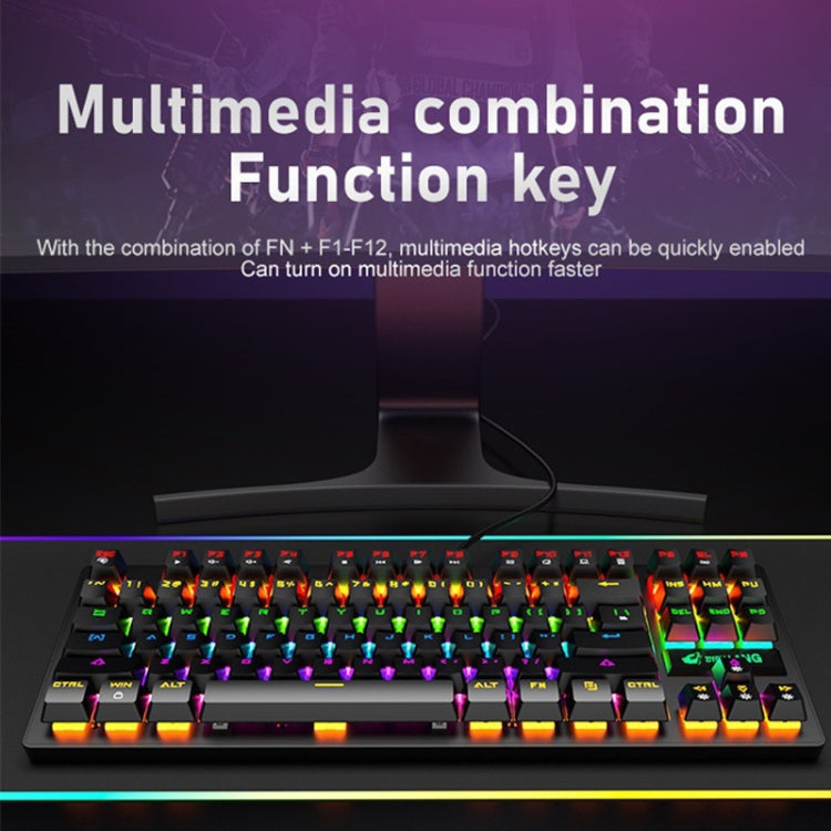 ZIYOULANG K2 87 Keys Office Laptop Punk Glowing Mechanical Wired Keyboard, Longitud del cable: 1,5 m, K2 Black, K2 White, K2 Pink, K2 Blue