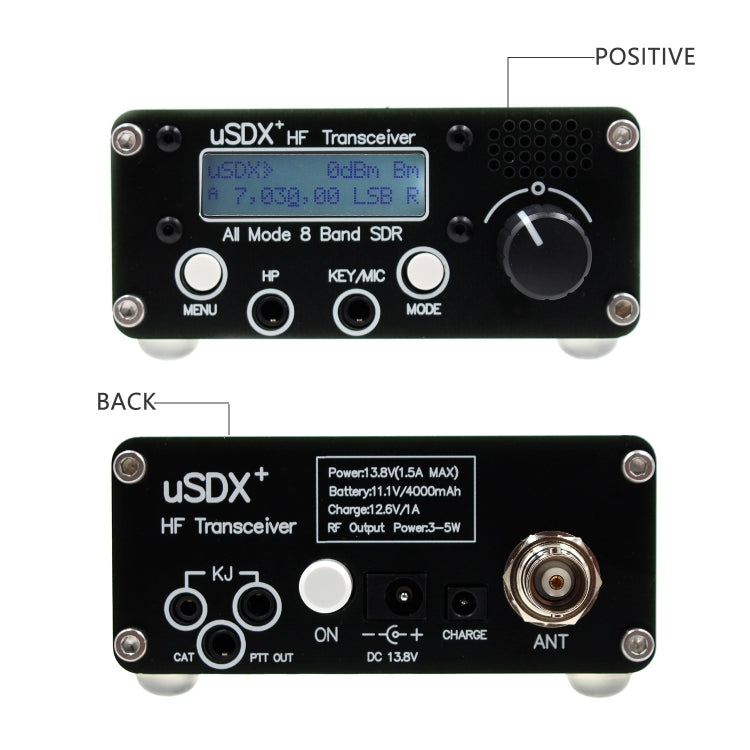 Usdr Usdx + V2 Plus 8 Band SDR Full Mode HF SSB QRP Transceptor de alta frecuencia, especificaciones:, EU Plug, US Plug, No Power Supply