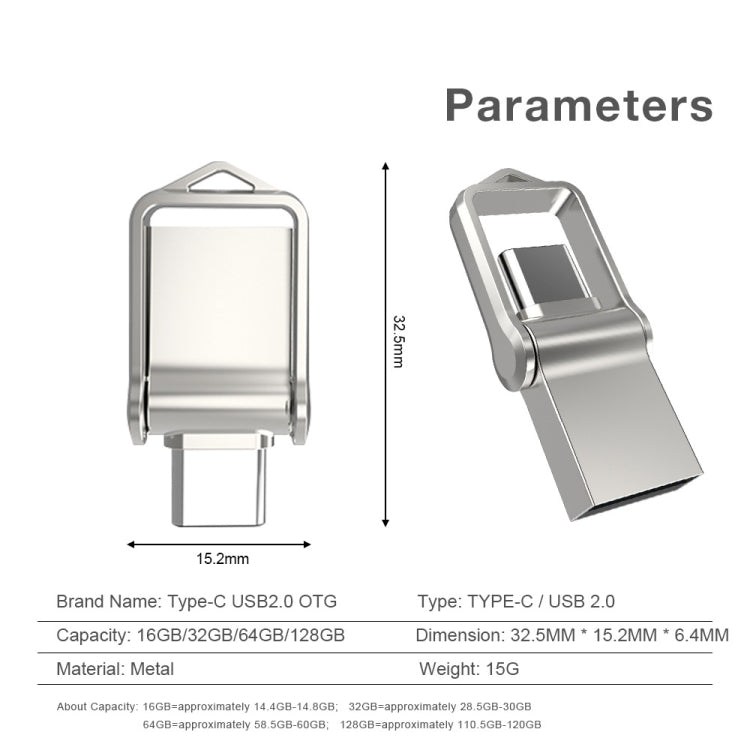 USB 2.0 + Type-C/USB-C de alta velocidad ?? Mini computadora y teléfono U disco giratorio de doble propósito, 16GB, 32GB, 64GB, 128GB
