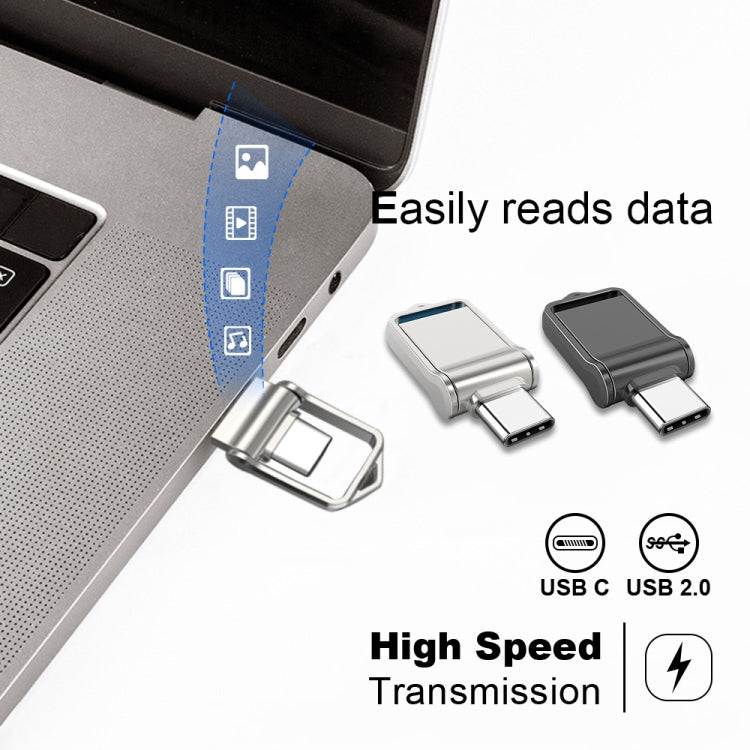 USB 2.0 + Type-C/USB-C de alta velocidad ?? Mini computadora y teléfono U disco giratorio de doble propósito, 16GB, 32GB, 64GB, 128GB
