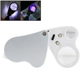 MG9889 30X-60X Mini lupa de apreciación artesanal de doble lente con luz LED, Dual-Lens 30X-60X