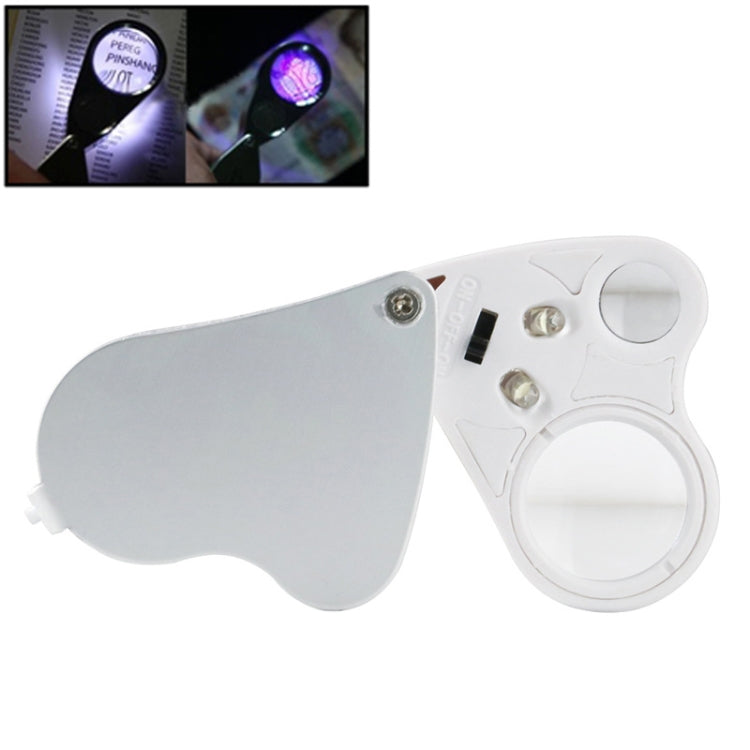 MG9889 30X-60X Mini lupa de apreciación artesanal de doble lente con luz LED, Dual-Lens 30X-60X