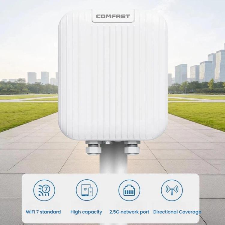 Punto de acceso WiFi 7 para exteriores COMFAST CF-WA971 de 3600 Mbps con cobertura direccional, puertos WAN de 2,5 G y LAN Gigabit., EU Plug, US Plug, UK Plug