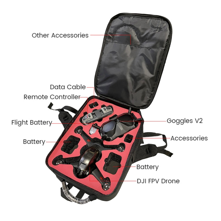 Para DJI FPV Drone Bolsa de hombro Impermeable Resistente al desgaste Bolsa de almacenamiento de tela Oxford, For DJI FPV Drone Shoulder Bag