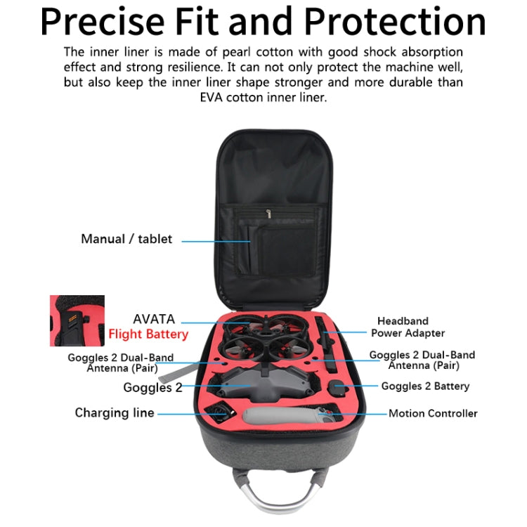 Para DJI Avata Mochila de fibra de carbono Bolsa a prueba de golpes e impermeable, For DJI Avata Carbon Fiber Backpack