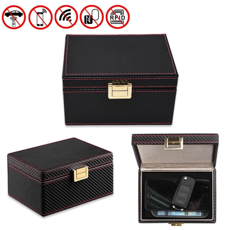 Caja de protección de señal RFID Caja de teléfono celular antidesmagnetización de llave de coche, Carbon Fiber