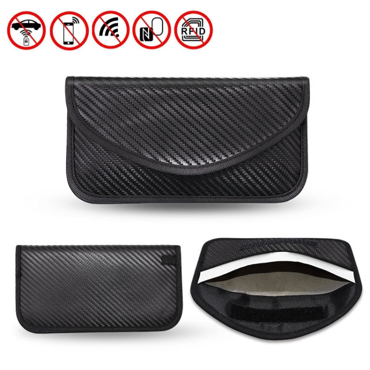 Bolsa de protección de señal de fibra de carbono Bolsa de llave de teléfono RFID a prueba de radiación 20 x 10 cm, Carbon Fiber  20 x 10cm