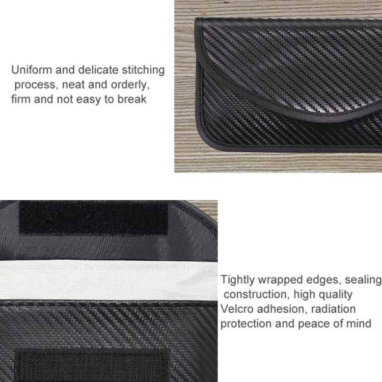 Bolsa de protección de señal de fibra de carbono Bolsa de llave de teléfono RFID a prueba de radiación 20 x 10 cm, Carbon Fiber  20 x 10cm