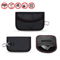 Caja de tarjeta RFID de fibra de carbono Bolsa de protección de señal de llave de coche a prueba de radiación, 10.5 x 6.5cm, 11.5 x 7.5cm