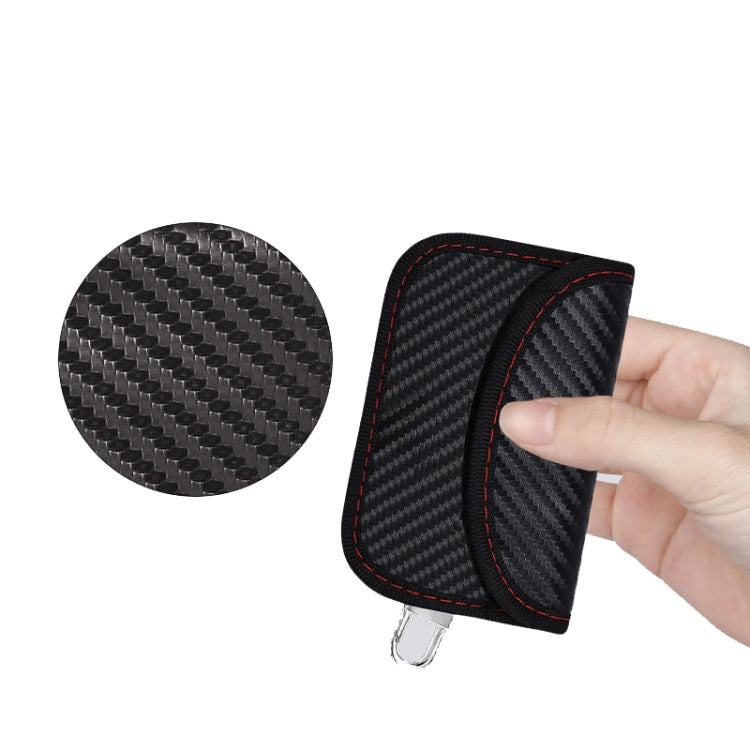 Caja de tarjeta RFID de fibra de carbono Bolsa de protección de señal de llave de coche a prueba de radiación, 10.5 x 6.5cm, 11.5 x 7.5cm