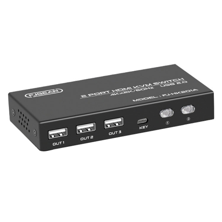 FJGEAR FJ-HK201A Conmutador de audio y video HD de 60 Hz HDMI a KVM, FJ-HK201A