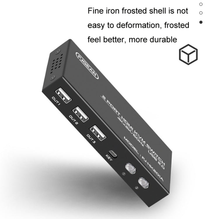 FJGEAR FJ-HK201A Conmutador de audio y video HD de 60 Hz HDMI a KVM, FJ-HK201A