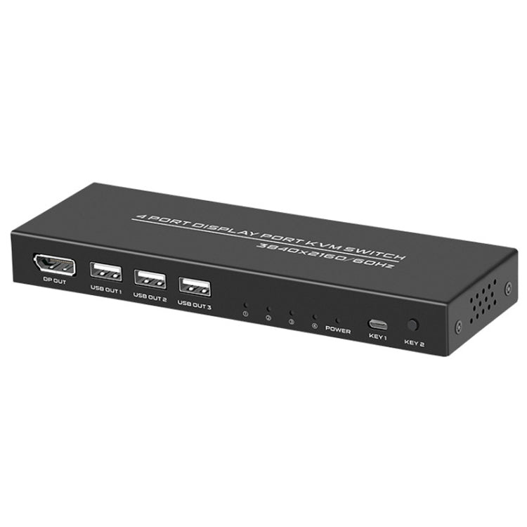 FJGEAR FJ-DK401 60HZ 4 puertos DP + USB a conmutador KVM con controlador de escritorio, FJ-DK401