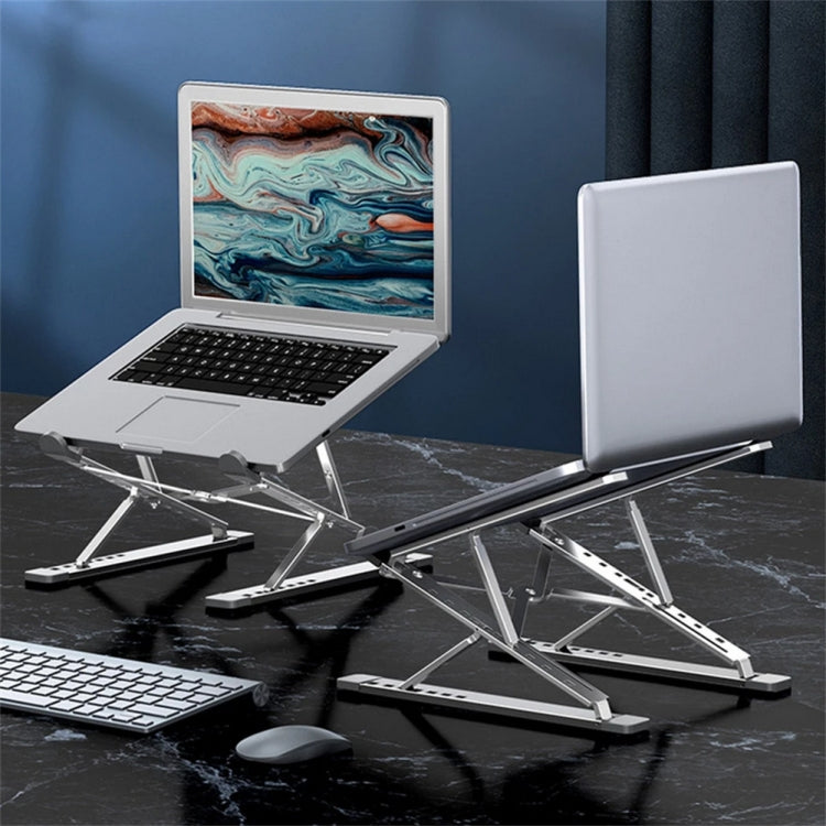 Soporte de disipación de calor para computadora portátil de aleación de aluminio de elevación plegable de doble capa N8, N8 (Silver), N8 (Gray), N8 (Oxidized Silver)