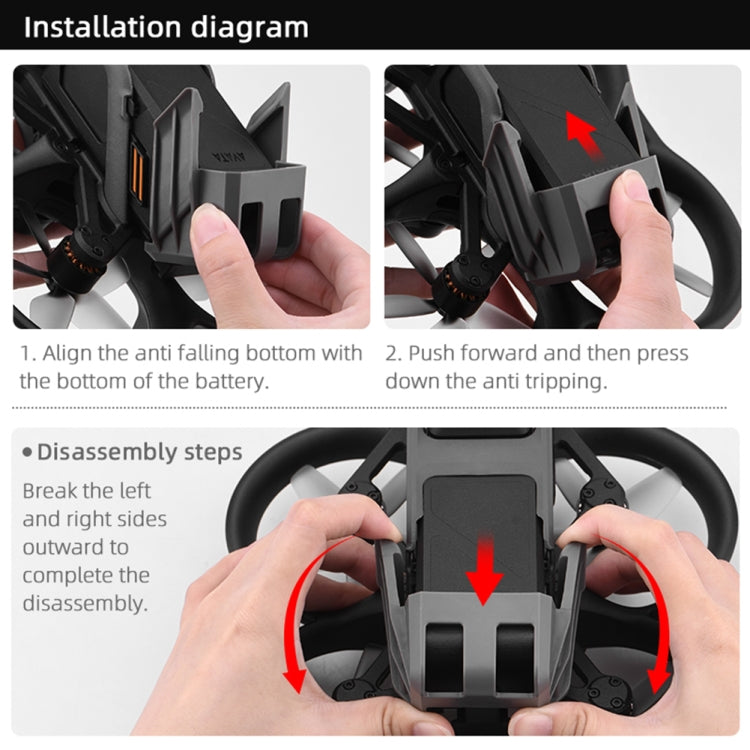 Para DJI Avata Batería Hebilla anti-liberación Hebilla de protección de batería resistente al desgaste, For DJI Avata Battery Anti-release Buckle