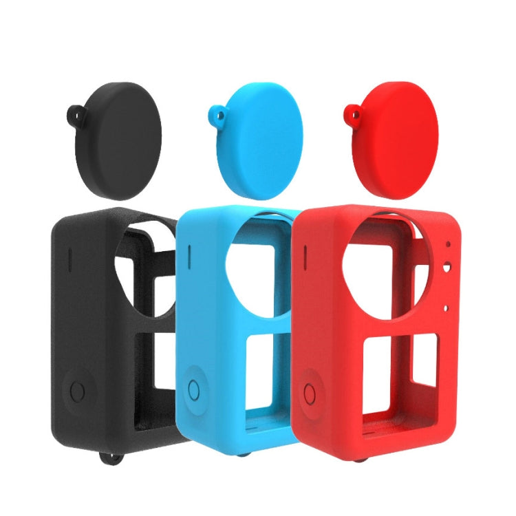 Para DJI Osmo Action 3 Funda protectora de silicona Tapa de lente, Silicone (Black), Silicone (Red), Silicone (Blue)