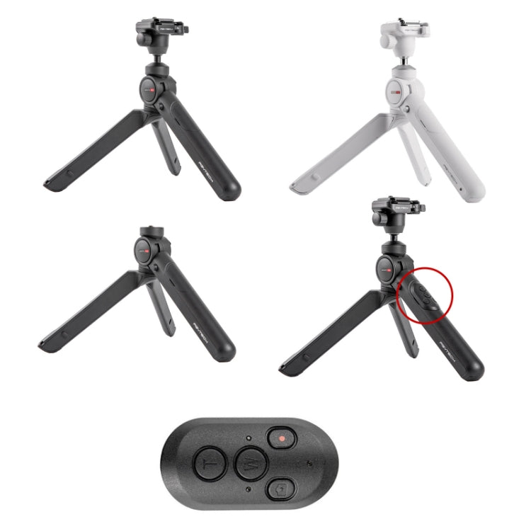 PGYTECH cámara teléfono móvil escritorio Pan Tilt trípode de mano, Black, White, Only Tripod, Remote Control Set, Remote control M1