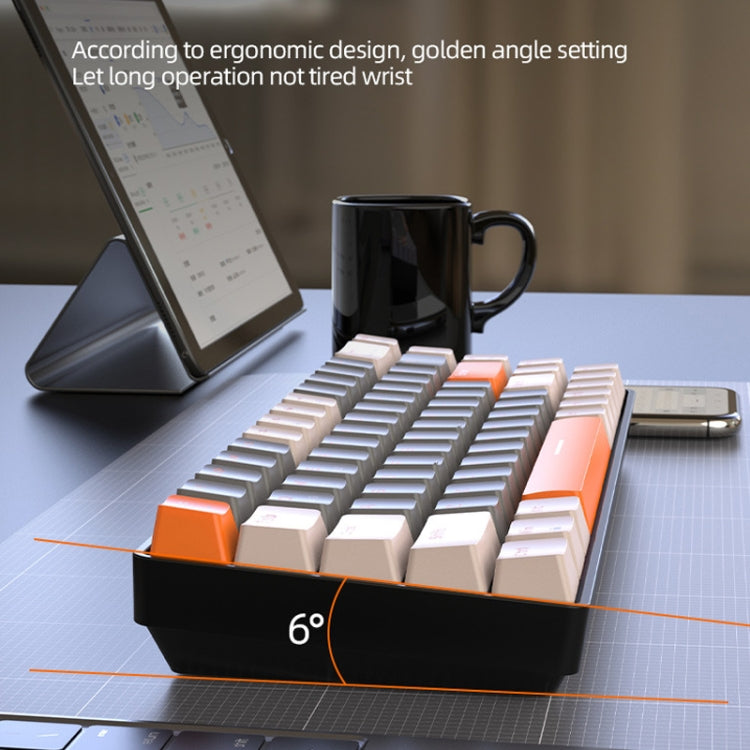 ZIYOU LANG K68 68 Teclas Teclado mecánico de modelo dual inalámbrico Bluetooth, estilo:, Red Shaft Version (Shimmering), Green Shaft Version (Milkshake), Green Shaft Version (Gray), Red Shaft Version (Gray)