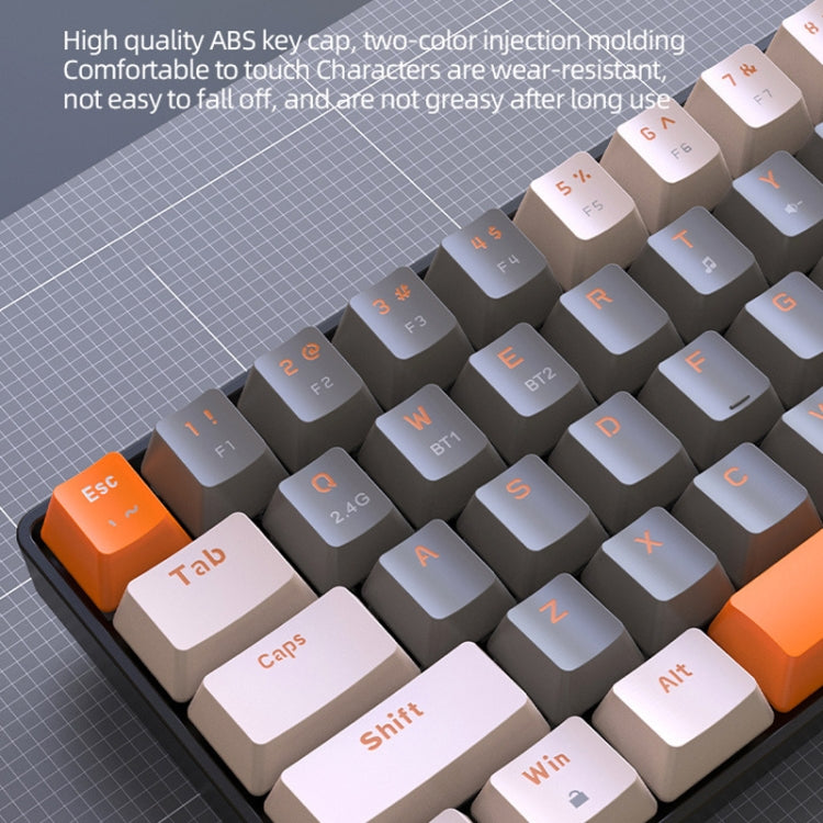 ZIYOU LANG K68 68 Teclas Teclado mecánico de modelo dual inalámbrico Bluetooth, estilo:, Red Shaft Version (Shimmering), Green Shaft Version (Milkshake), Green Shaft Version (Gray), Red Shaft Version (Gray)