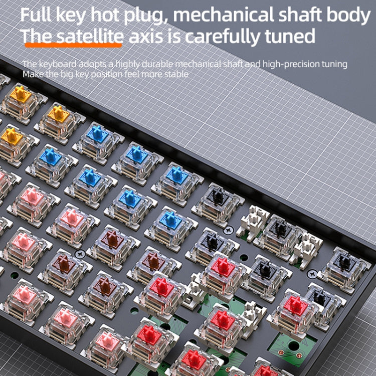 ZIYOU LANG K68 68 Teclas Teclado mecánico de modelo dual inalámbrico Bluetooth, estilo:, Red Shaft Version (Shimmering), Green Shaft Version (Milkshake), Green Shaft Version (Gray), Red Shaft Version (Gray)