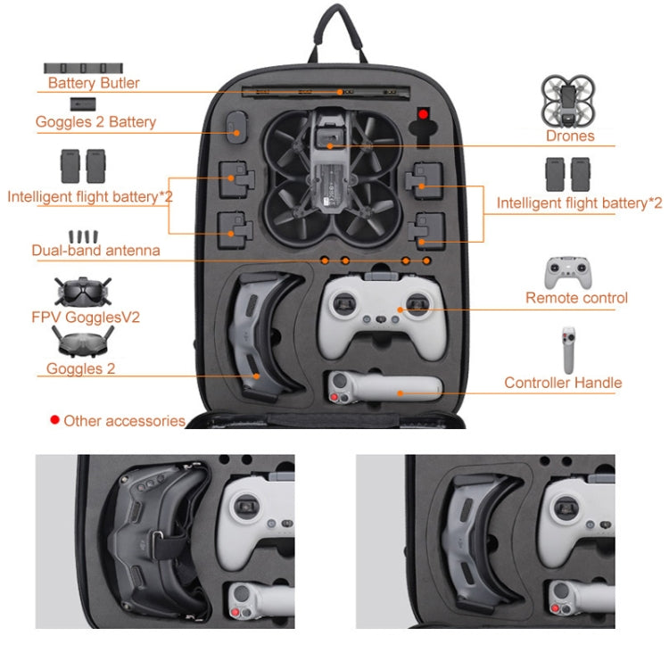 Para DJI AVATA bolsa de almacenamiento carcasa dura impermeable bolso de hombro mochila, Style 1 Brushed Gray Black Inner, Style 1 Metal Gray Black Inner, Style 1 Brushed Gray Yellow Inner, Style 1 Metal Gray Yellow Inner