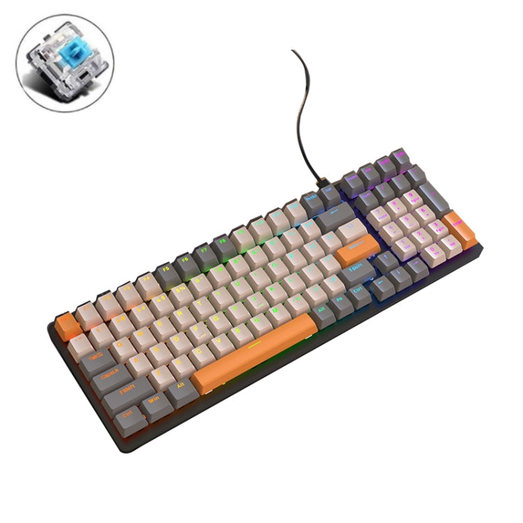 ZIYOU LANG K3 Juego de 100 teclas Teclado mecánico con cable brillante, Longitud del cable: 1,5 m, Estilo:, K3 Micro Light Version Green Axis, K3 Micro Light Version Red Axis, K3 Water Green Version Green Axis, K3  Water Green Version Red Axis         ...